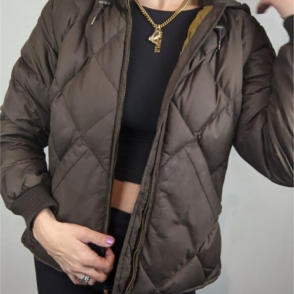 EDDIE Bauer Goose down "Skyliner" coat brown fits medium - Picture 11 of 12